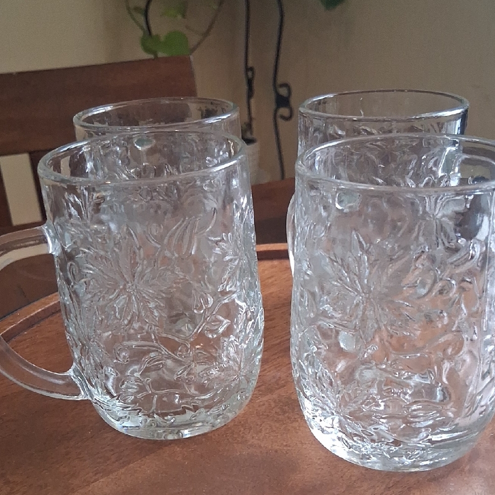 4 Princess House Crystal Fantasy Mugs – Special Offer